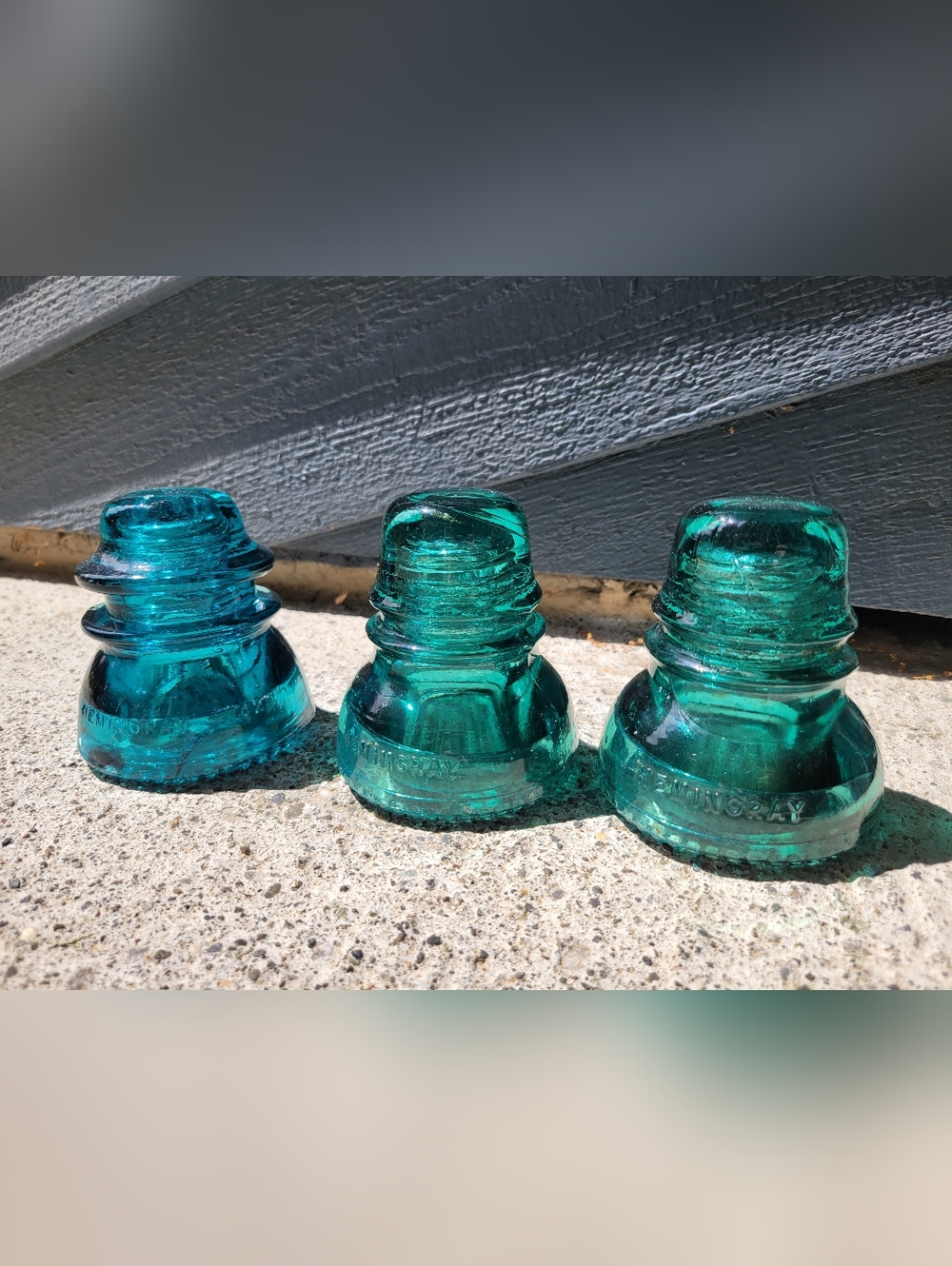 *ONE* Vintage Hemingray 42 Glass Insulators • Aqua Teal Blue/Green W/ CALLOUTS